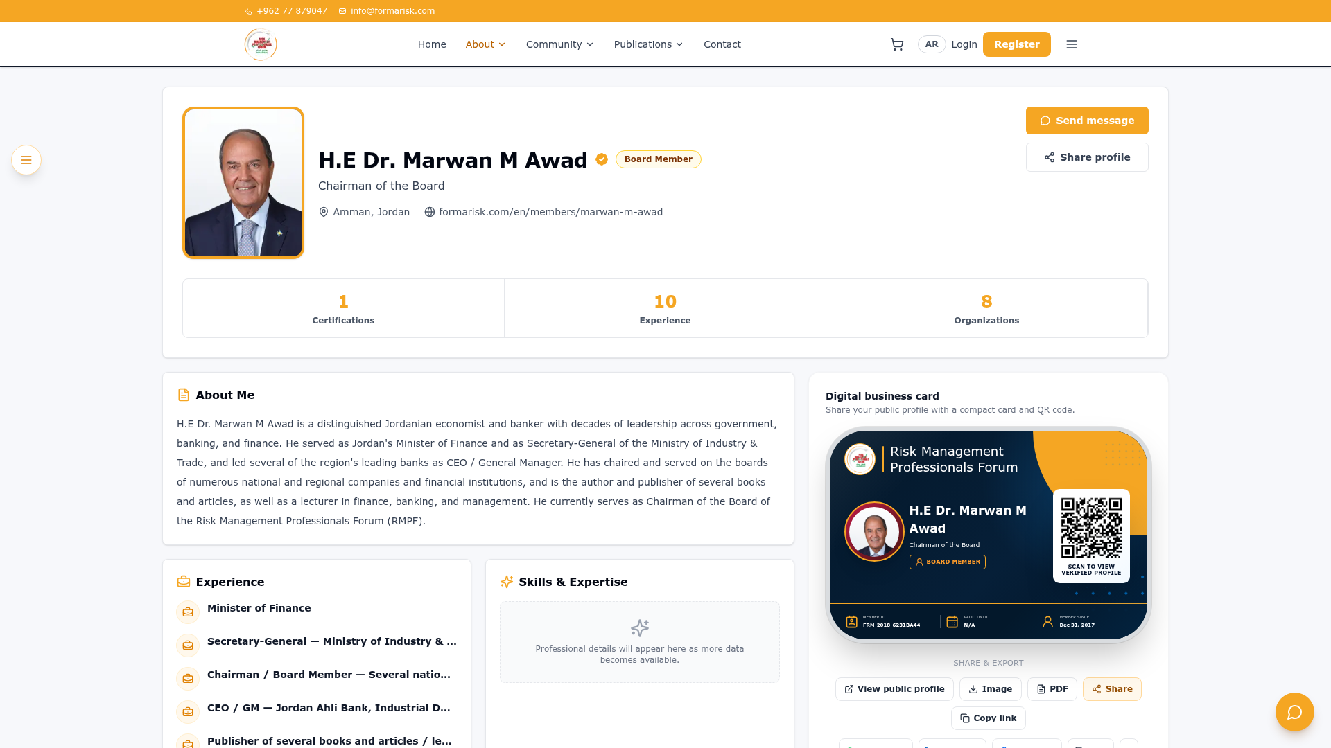 Member Profile, Certificate & Digital Identity